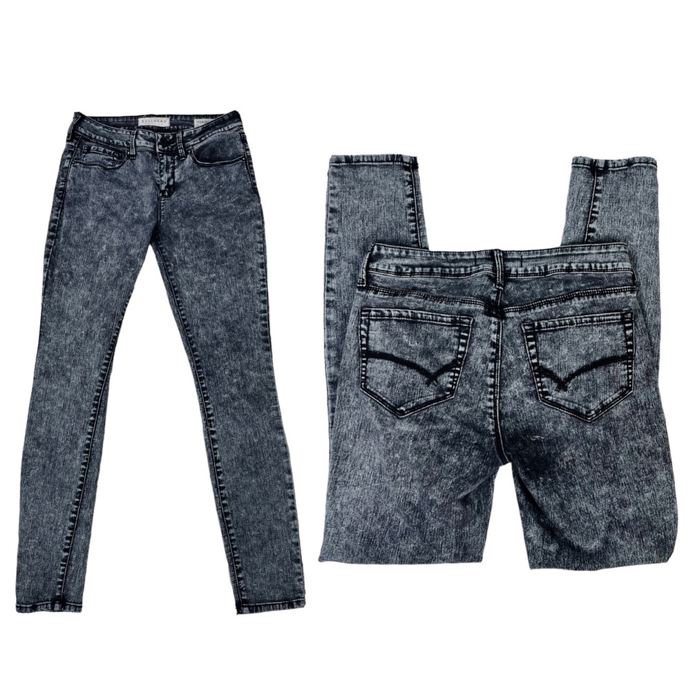 Bullhead PAC Sun Black Jegging Skinny Jeans Acid Wash Grey Jeggings Size 7
